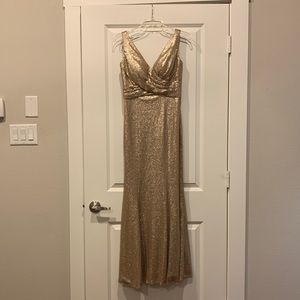 Bari Jay Style 1729 Gold Sequin Dress